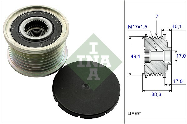 Alternator - sprzęgło jednokierunkowe 535 0153 10 INA