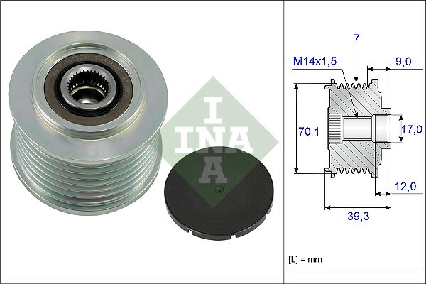 Alternator - sprzęgło jednokierunkowe 535 0214 10 INA