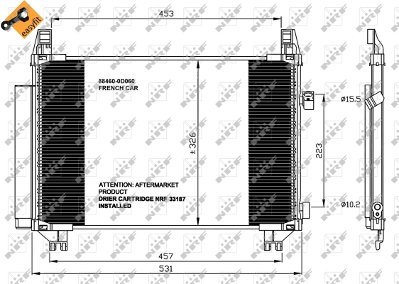 Chłodnica klimatyzacji - skraplacz, EASY FIT 35654 NRF