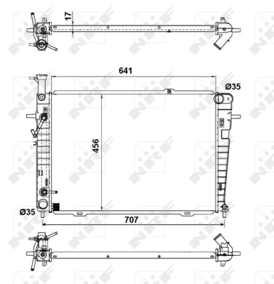 53342 Chłodnica, układ chłodzenia silnika, EASY FIT NRF