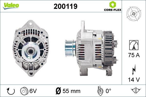 Alternator, VALEO CORE-FLEX do Renault, 200119, VALEO w ofercie sklepu e-autoparts.pl 