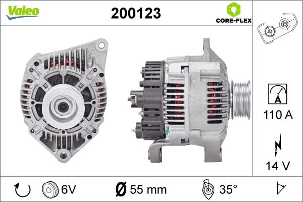 Alternator, VALEO CORE-FLEX do Renault, 200123, VALEO w ofercie sklepu e-autoparts.pl 