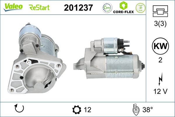 Rozrusznik do Renault, 201237, VALEO w ofercie sklepu e-autoparts.pl 