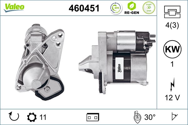 Rozrusznik do Renault, 460451, VALEO w ofercie sklepu e-autoparts.pl 