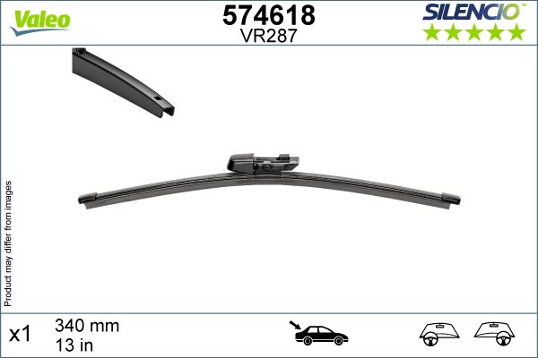 PIÓRO WYCIERACZKI SILENCIO 340MM FORD TOURNEO CONNECT, VW CADDY V, TAIGO, MULTIVAN T7 do Skody, 574618, VALEO w ofercie sklepu e-autoparts.pl 