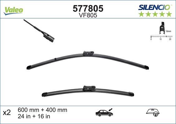Pióro wycieraczki do Skody, 577805, VALEO w ofercie sklepu e-autoparts.pl 