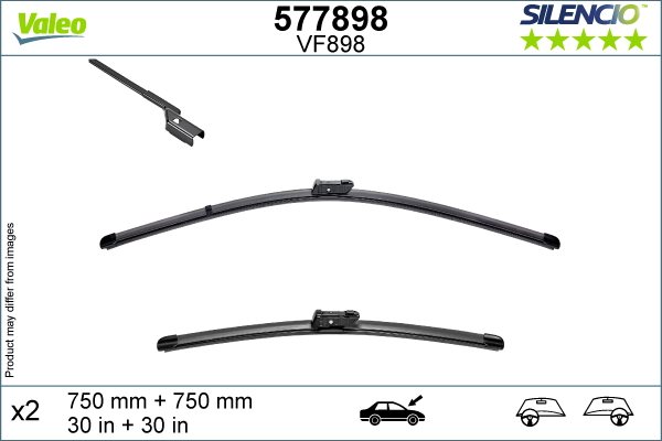 PIÓRO WYCIERACZKI SILENCIO FLAT BLADE 750/750MM ID.3 11.19- SET do VW, 577898, VALEO w ofercie sklepu e-autoparts.pl 