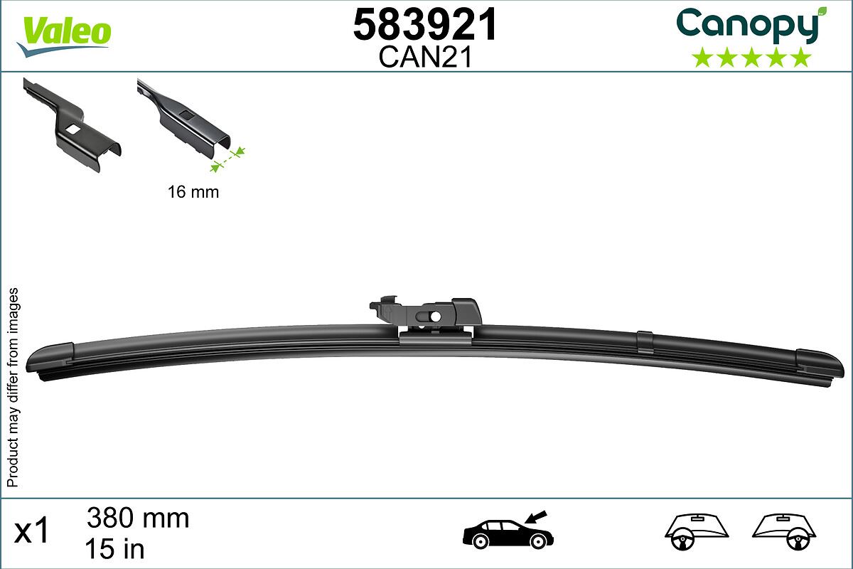 PIÓRO WYCIERACZKI 380MM CANOPY, 583921, VALEO w ofercie sklepu e-autoparts.pl 