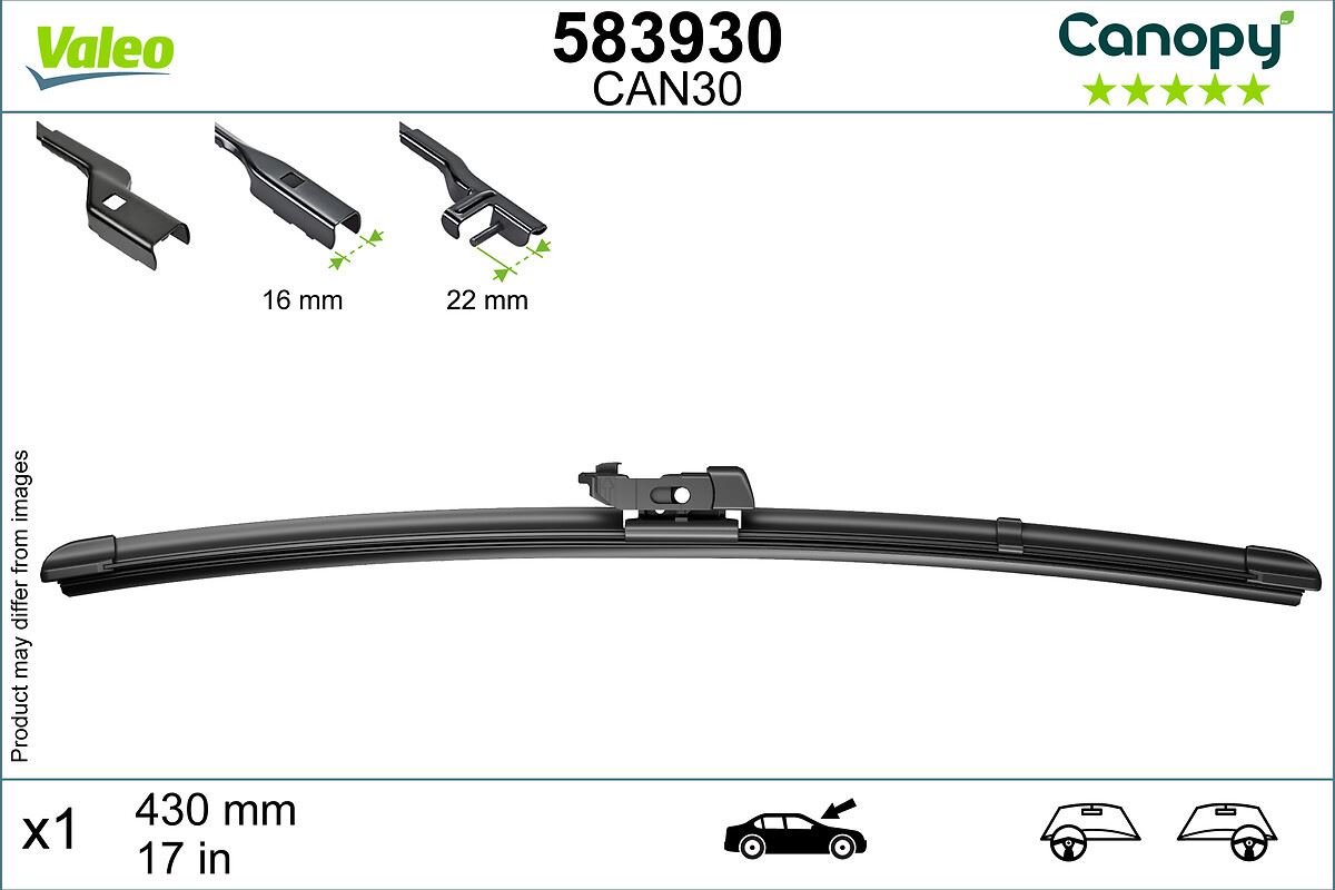 PIÓRO WYCIERACZKI 430MM CANOPY, 583930, VALEO w ofercie sklepu e-autoparts.pl 