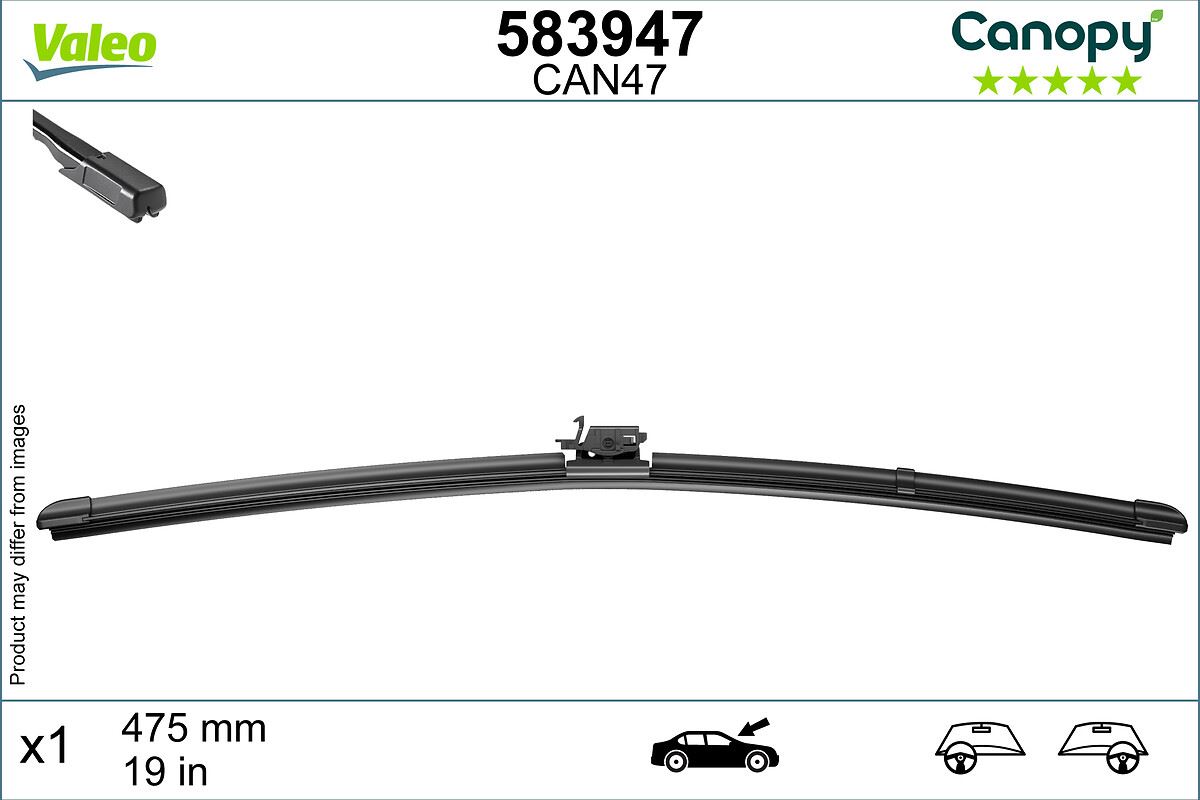 PIÓRO WYCIERACZKI 475MM CANOPY do Mercedesa, 583947, VALEO w ofercie sklepu e-autoparts.pl 