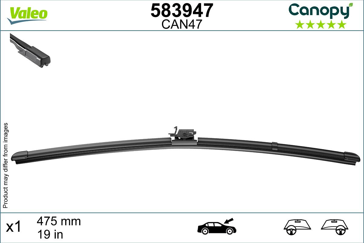 PIÓRO WYCIERACZKI 475MM CANOPY, 583947, VALEO w ofercie sklepu e-autoparts.pl 