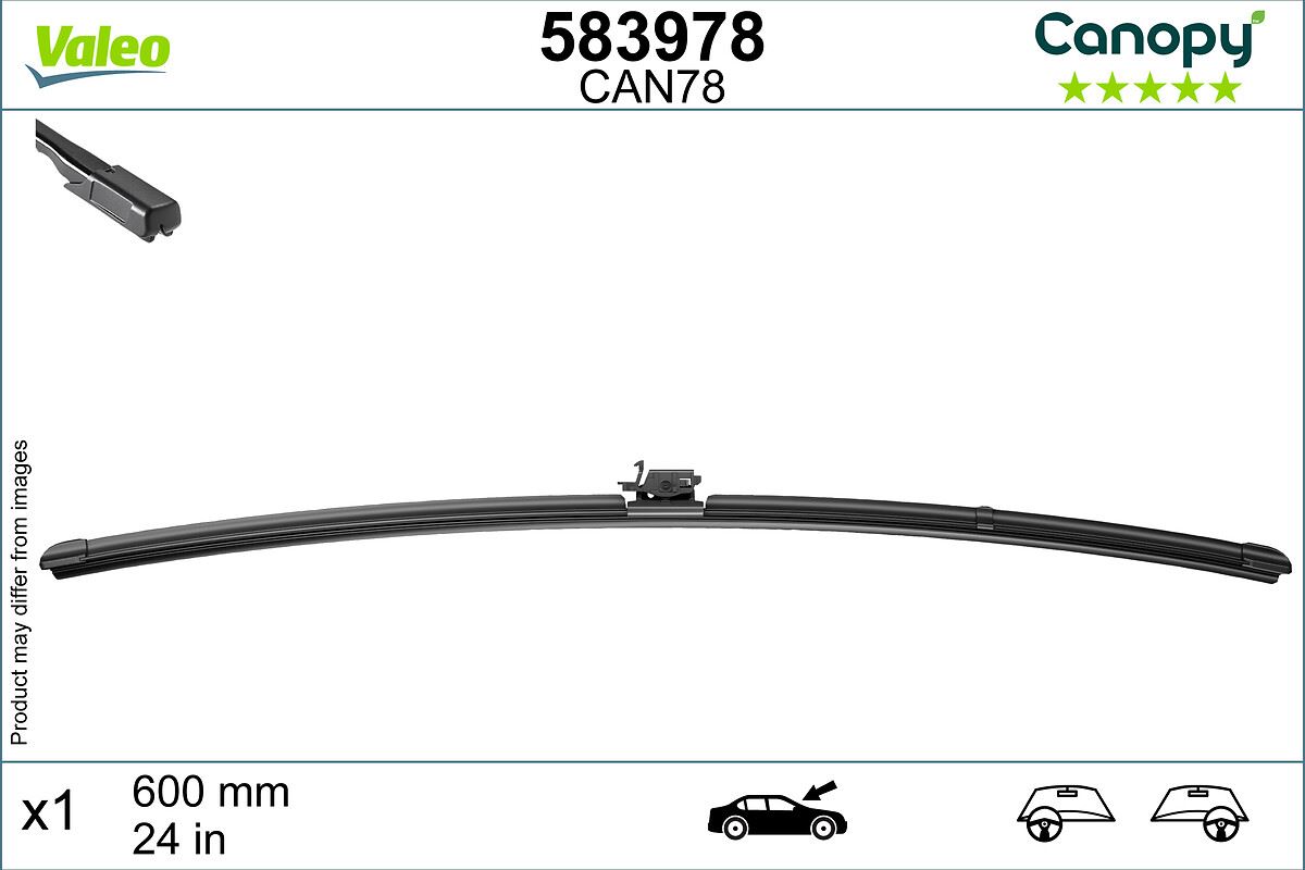 PIÓRO WYCIERACZKI 600MM CANOPY do Mercedesa, 583978, VALEO w ofercie sklepu e-autoparts.pl 