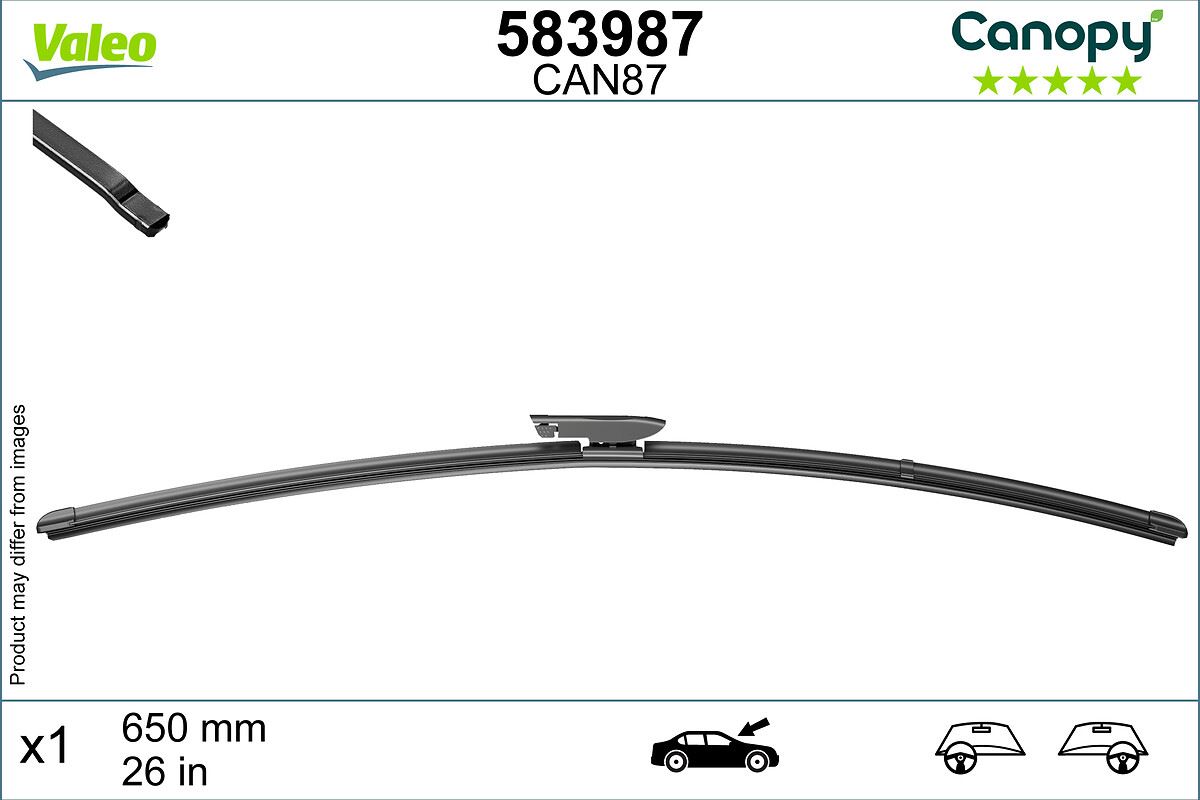 PIÓRO WYCIERACZKI 650MM CANOPY, 583987, VALEO w ofercie sklepu e-autoparts.pl 