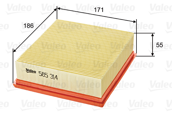 585314 Filtr powietrza VALEO