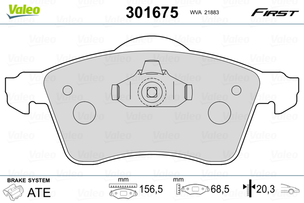 Klocki hamulcowe - komplet, FIRST 301675 VALEO