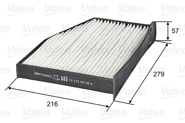 698800 Filtr kabinowy przeciwpyłkowy, VALEO ESSENTIAL VALEO