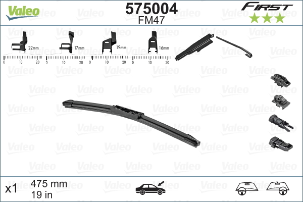 Pióro wycieraczki, FIRST MULTICONNECTION 575004 VALEO