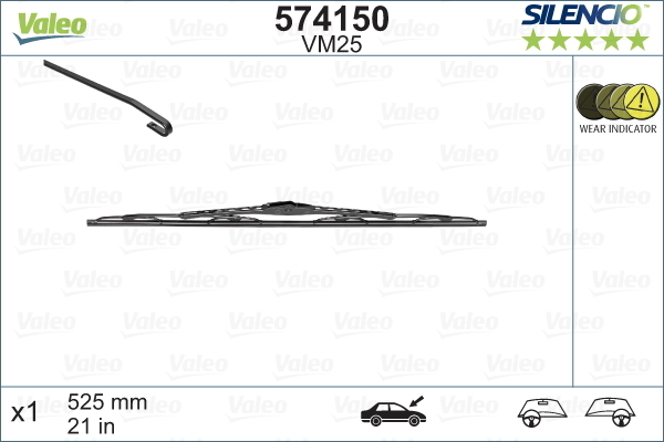 Pióro wycieraczki, SILENCIO CONVENTIONAL SINGLE 574150 VALEO