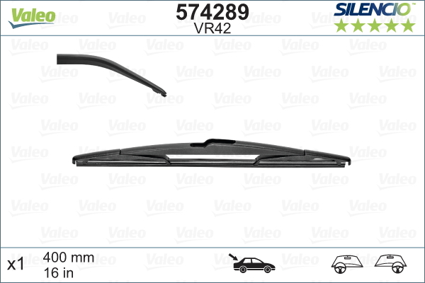 Pióro wycieraczki, SILENCIO REAR 574289 VALEO