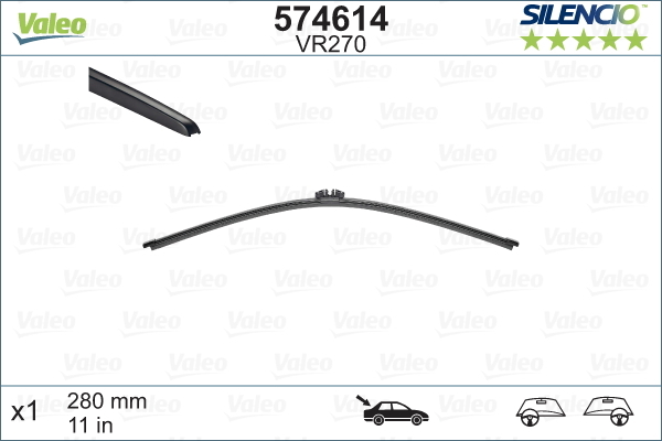 Pióro wycieraczki, SILENCIO REAR 574614 VALEO