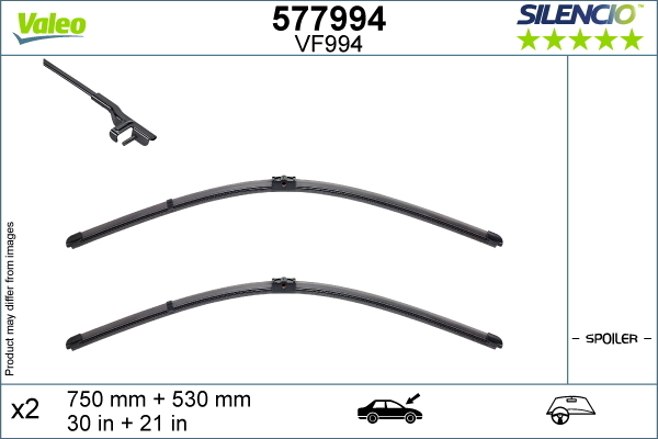 Pióro wycieraczki, SILENCIO FLAT BLADE SET 577994 VALEO