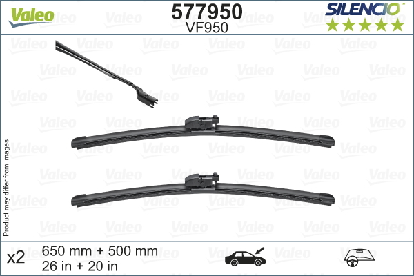 Pióro wycieraczki, SILENCIO FLAT BLADE SET 577950 VALEO