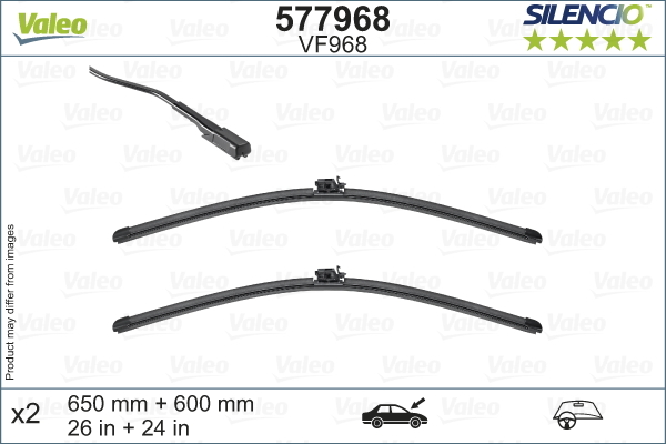 Pióro wycieraczki, SILENCIO FLAT BLADE SET 577968 VALEO