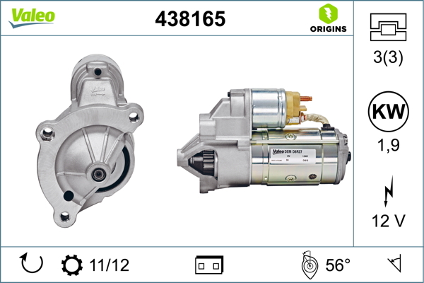 Rozrusznik, VALEO ORIGINS NEW 438165 VALEO