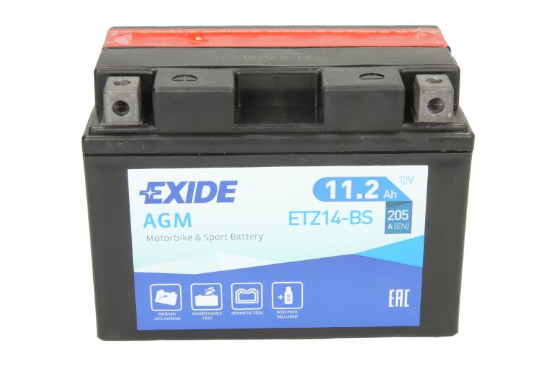 11,2Ah  (L+) do Hondy, ETZ14-BS, EXIDE w ofercie sklepu e-autoparts.pl 