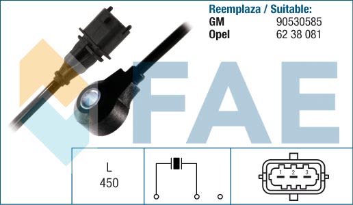 Czujnik spalania stukowego do Opla, 60141, FAE w ofercie sklepu e-autoparts.pl 