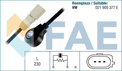 Czujnik spalania stukowego do Audi, 60118, FAE w ofercie sklepu e-autoparts.pl 