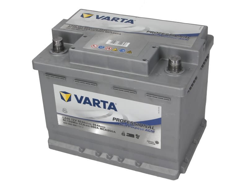Akumulator, Professional Dual Purpose AGM 60Ah 680A (L-), 840060068C542, VARTA w ofercie sklepu e-autoparts.pl 