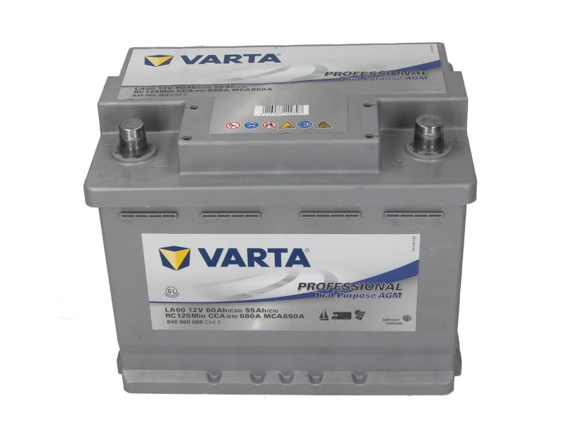 Akumulator, Professional Dual Purpose AGM 60Ah 680A (L-), 840060068C542, VARTA w ofercie sklepu e-autoparts.pl 