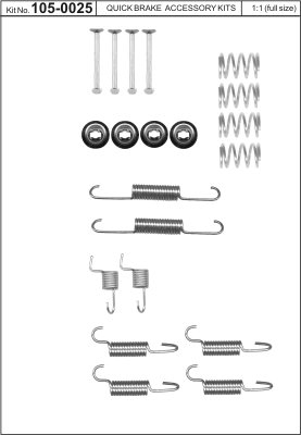 Zestaw akcesoriów, szczęki hamulcowe hamulca postojowego 105-0025 KAWE