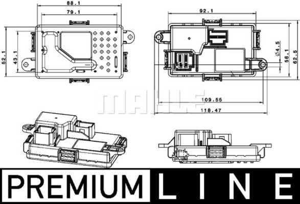 Regulator, wentylator nawiewu do wnętrza pojazdu, BEHR *** PREMIUM LINE *** ABR 67 000P MAHLE