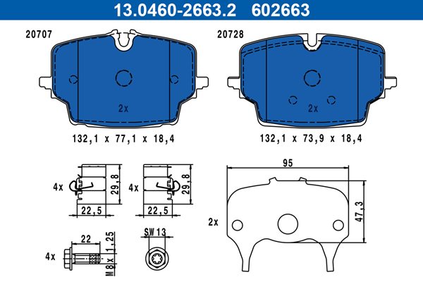 Klocki hamulcowe kpl. do BMW, 13.0460-2663.2, ATE w ofercie sklepu e-autoparts.pl 