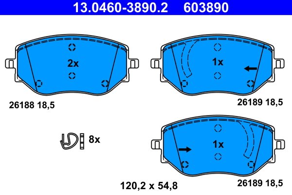 KLOCKI HAM. DACIA P. LOGAN/SANDERO 1,0 TCE 21- do Nissana, 13.0460-3890.2, ATE w ofercie sklepu e-autoparts.pl 