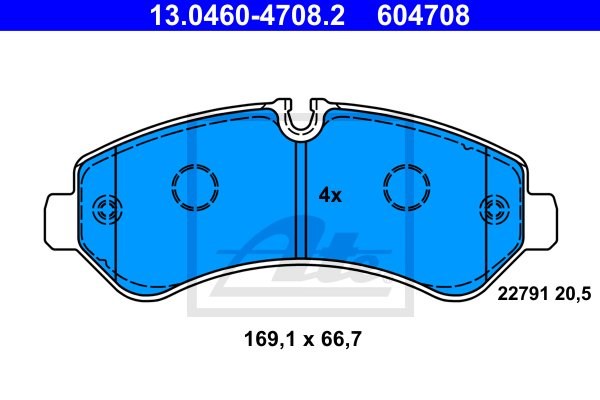 Klocki hamulcowe, zestaw do Mercedesa, 13.0460-4708.2, ATE w ofercie sklepu e-autoparts.pl 