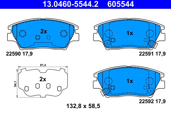 Klocki hamulcowe, zestaw do Ssangyonga, 13.0460-5544.2, ATE w ofercie sklepu e-autoparts.pl 