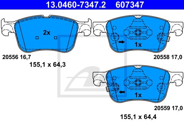 Klocki hamulcowe, zestaw do Forda, 13.0460-7347.2, ATE w ofercie sklepu e-autoparts.pl 