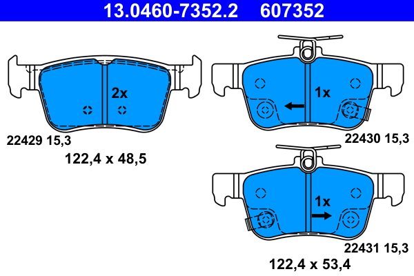 KLOCKI HAM. HONDA T. CIVIC 1,0-2,0 16- 13.0460-7352.2 ATE