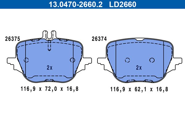 KLOCKI HAMULC. MERCEDES W206 C-KLASA 21- TYŁ do Mercedesa, 13047026602, ATE w ofercie sklepu e-autoparts.pl 
