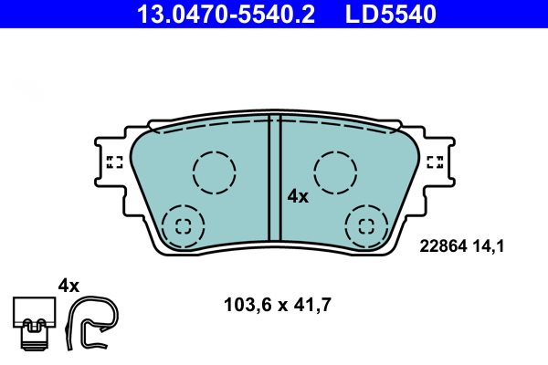 KLOCKI HAMULC. MITSUBISHI ECLIPSE CROSS 17- TYŁ do Mitsubishi, 13.0470-5540.2, ATE w ofercie sklepu e-autoparts.pl 