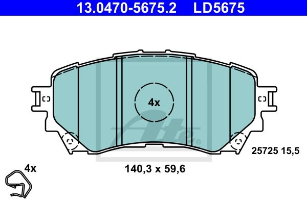Klocki hamulcowe, zestaw 13.0470-5675.2 ATE