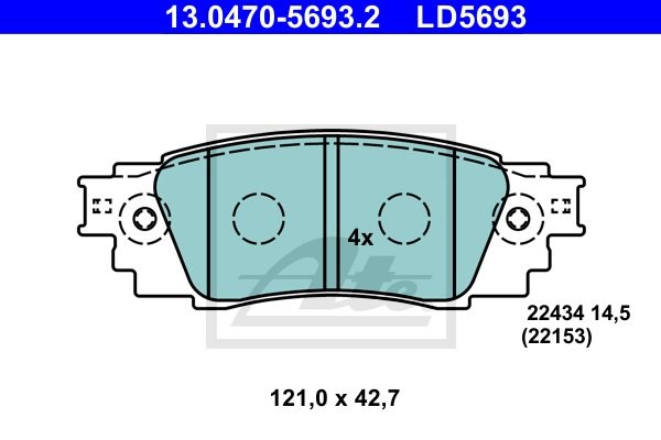 Klocki hamulcowe, zestaw do Lexusa, 13.0470-5693.2, ATE w ofercie sklepu e-autoparts.pl 