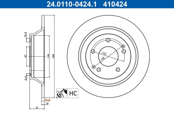 TARCZA HAMULC. do Ssangyonga, 24011004241, ATE w ofercie sklepu e-autoparts.pl 