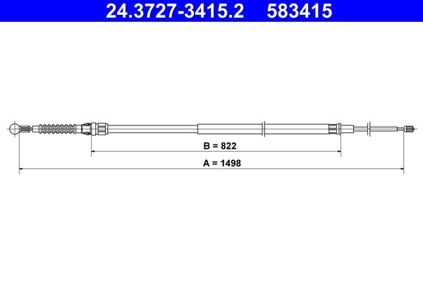 LINKA HAMULCA RĘCZNEGO SEAT LEON 12-20 TYŁ do Seata, 24.3727-3415.2, ATE w ofercie sklepu e-autoparts.pl 