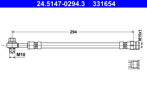 PRZEWÓD HAM. ELAST. AUDI T. A4/A5 1,4-3,0 15- LE/PR, 24.5147-0294.3, ATE w ofercie sklepu e-autoparts.pl 