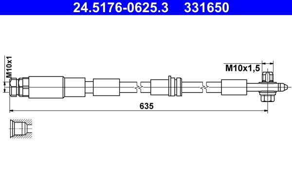 PRZEWÓD HAM. ELAST. VW P. POLO/T-CROSS/TAIGO 1,0-2,0 17- LE/PR do Seata, 24.5176-0625.3, ATE w ofercie sklepu e-autoparts.pl 