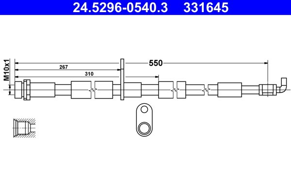 PRZEWÓD HAM. ELAST. FORD T. KUGA 1,5-2,5 12- LE/PR, 24.5296-0540.3, ATE w ofercie sklepu e-autoparts.pl 